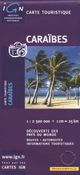 Caribbean Topographic Travel Road Map IGN