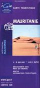 Mauritania Topographic Travel Road Map IGN