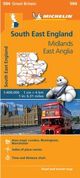 SE England Midlands Travel Map 504 Michelin