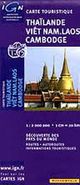 Vietnam Laos Thailand Topographic Travel Road Map IGN