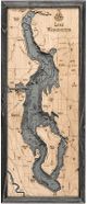 Lake Washington Nautical Wood Chart - Gray Frame