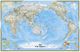 World Wall Map Classic Blue Pacific Center National Geographic