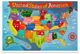 USA Kids Map Placemat Cartoon Colorful
