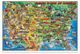 Dino Illustrated USA Kids Placemat Cartoon Map