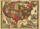 United States 1875 Antique Map Replica