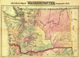Washington Historic Antique Wall Map 1870s