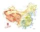 China Map Artistic Watercolor Graphic Art
