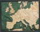 Western Europe 3D Wood Chart Map