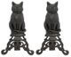 Black Cast Iron Cat Andirons