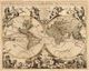 World 1694 Antique Map Replica