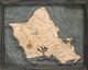 Oahu, HI 3D Nautical Wood Chart - Gray Frame