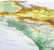 California 3D Raised Relief Map - Detail