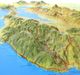 San Francisco Bay Region Raised Relief Map 3D - Detail