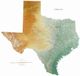 Texas State Wall Map with Shaded Terrain Relief by Raven Maps