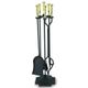 Fireplace Tool Sets - 4-Piece, Square Base w/Cut Corners