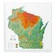 Wisconsin Raised Relief Map Raven Colors