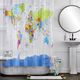 World Map Shower Curtain Large