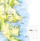 Bainbridge Island Watercolor Illustration Map - Eagle Harbor Area